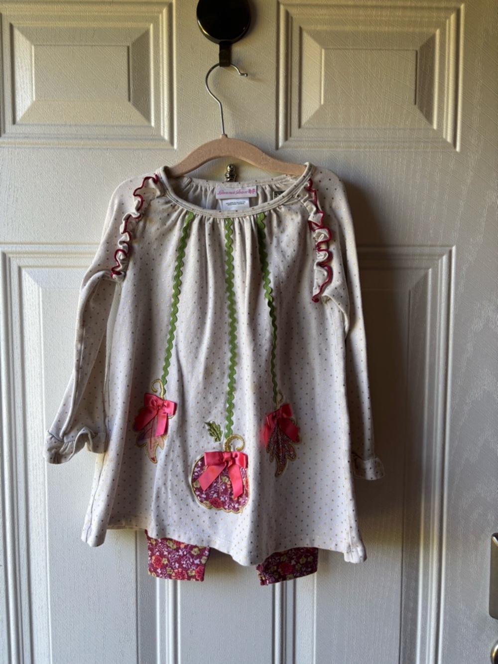 Bonnie Jean Cream and Pink Floral Girls Matching Set